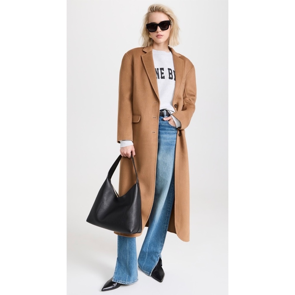 ANINE BING Quinn camel cashmere wool blend Coat NEW